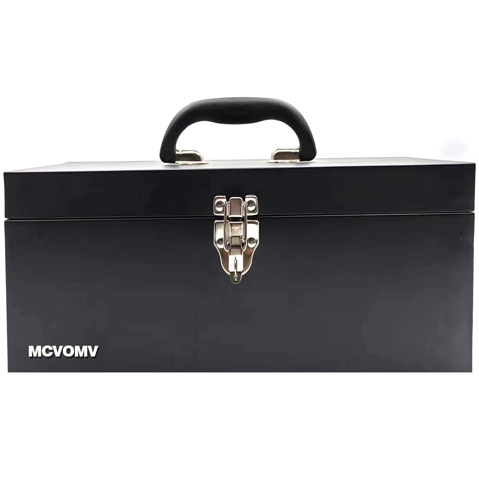 Photo 1 of 16" Portable Metal Toolbox Large Tool Box 18-Gauge Fishing Tackle Box Tool Box Drawer Organizer Steel Toolbox With Metal Latch and Handle Black