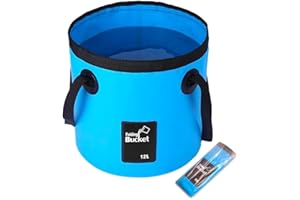 Collapsible Blue Bucket 3 Gallon Container Folding Water Bucket Portable Wash Basin for Outdoor Travelling Camping Fishing Ga