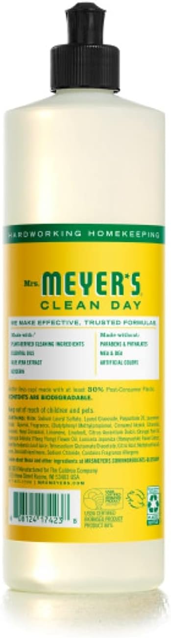 Mrs. Meyer's Clean Day Dishwashing Liquid Dish Soap, Cruelty Free Formula, Honeysuckle Scent, 16 oz - Pack of 6: Health & Personal Care