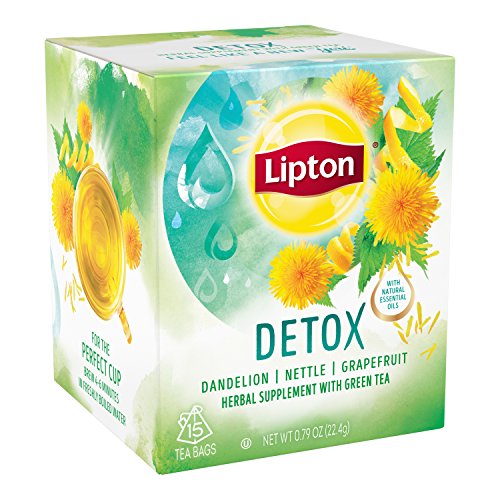 Lipton Herbal Supplement with Green Tea Detox 15 ct, Pack of 4