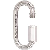 SHONAN Heavy Duty Marine Chain Quick Links, Stainless Steel Chain Connectors, Corrosion Resistant Locking Carabiners