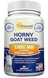 Horny Goat Weed Extract with Maca Root - Natural Libido Booster Performance Supplement for Men & Women - 1000mg Epimedium & 10mg Icariins for Increased Focus, Desire & Energy - 120 Capsule Pills