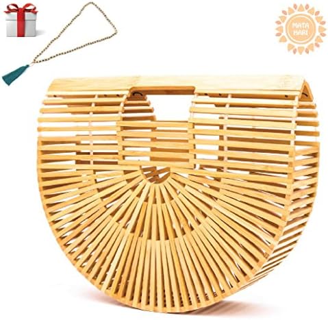 Bamboo Handbag by Matahari Handmade Womens Beach Ark Bag Bamboo Purse Clutch
