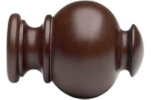 Kirsch Wood Button Ball Finials for 1 3/8" Diameter Pole-1 Pair (Mahogany)