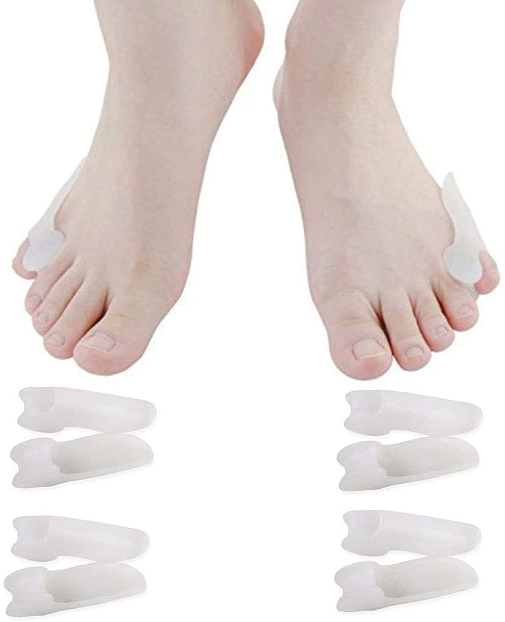 PEDIMEND Silicone Gel Bunion Protector with Toe Separator - Pinky Toe Bunion Protector - For Men and Women - Foot Care (Tailor's Bunion Protector, 4PAIR - 8PCS)