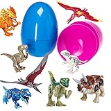 Giant 7'' Easter Eggs Filed With 8 Dinosaur Puzzle Toys (Eggs Colors May Vary)