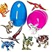 Prextex Giant 7'' Easter Eggs Filed With 8 Dinosaur Puzzle Toys (Eggs Colors May Vary)