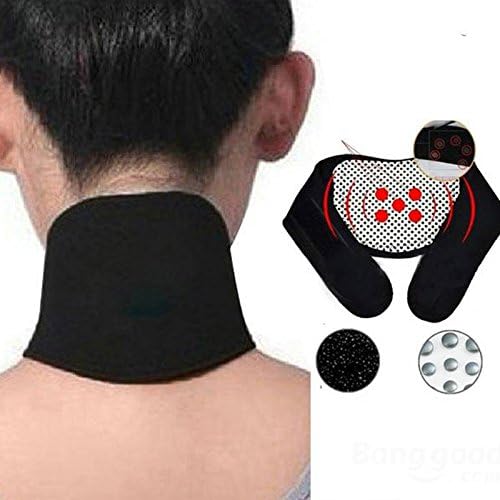 EasyBuy India Black : Neck Guard Self-Heating Brace Magnetic Therapy Wrap Protect Tourmne Belt Support Spontaneous Braces