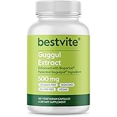 Guggul Extract 500mg (120 Vegetarian Capsules) - Backed by Clinical Research, Patented and Standardized, Enhanced by Bioperine - No Fillers - No Stearates - Vegan - Non GMO - Gluten Free