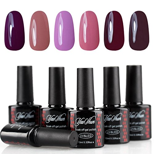 Yaoshun Nail Starter Kits 6 Colors Gel Nail Polish Soak Off Lacquer UV LED Lamp Manicure 10ML Yaoshun Nail Starter Kits 6 Colors Gel Nail Polish Soak Off Lacquer UV LED Lamp Manicure 10ML