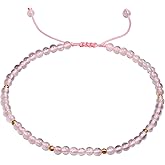Jewever Gemstone Foot Anklet Bracelet for Women Beaded Stone Healing Energy Crystal Beach Foot Jewelry Adjustable(8.5-10 Inches)