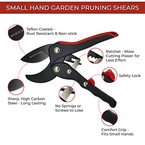 Zugro Pruning Shears for Small Hands Effort Saving Ratchet Pruners