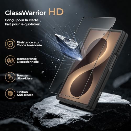 BENKS Case for Samsung Galaxy Z Fold 8 with Screen Protector, Hinge Protector, Heavy Duty Shockproof Drop Proof Kevlar & TPU Case, Compatible MagSafe, ArmorGrid Pro Grand Combo | Antichoc Magnétique en Fibre d'Aramide Kevlar et TPU,Protection Antichute de Niveau Militaire,Protection de la Charnière