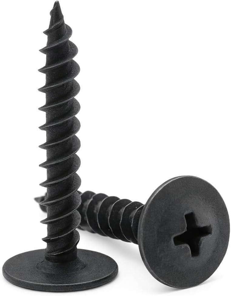 Keple 4.2mm x 32mm Wafer Head Self Tapping Screws Black Phosphate 25pcs