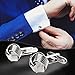 UHIBROS Love Knot Cufflinks Stainless Steel Tuxedo Shirt Cuff Links Silver Woven for Men Business Gift
