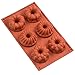 Sorbus 6-Cavity Silicone Fancy Mini Bundt Cake, Brown