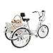 SABADIVA Adult Tricycles 3 Wheel Bike Bike Adult | 24 Tricycle for Adults with Basket White Cruiser Bike Tricycle Adult Bike Tricyclesthumb 1