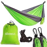 Double Hammock -Outdoor Camping Hammocks,For Backpacking, Travel, Beach, Yard. Bigger Size 126”L × 79”W, Support Up To 500 lbs,Quick&Easy Setup