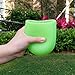 KindGa Silicone Wine Glasses Unbreakable Stemless Outdoor Rubber Wine Cups,100% Silicone Dishwasher Safety - Foldable Shatterproof Party Cups for Travel Camping Pool Picnic/ 12 oz (Glowing Green, 6)
