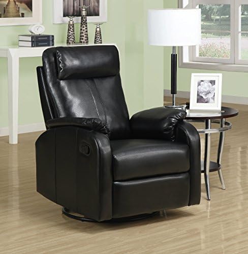 Donco Trading Donco Trading Company D8081BK Black Swivel Rocker Recliner