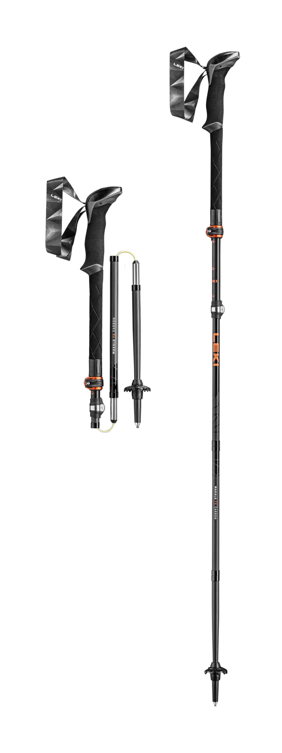 Leki Makalu FX Carbon, Black/Orange/Natural Carbon