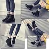 Athlefit-Womens-Lace-up-Ankle-Boots-Work-Waterproof-Low-Heel-Combat-Booties
