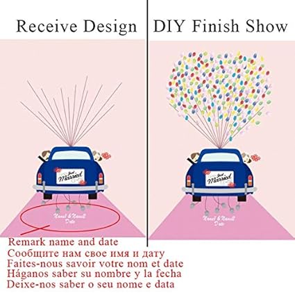 Amazon Com Beesclover Wedding Car Free Custom Name Date Canvas