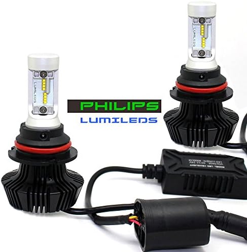 TURBO SII PHILIPS LUMILEDS 6500K 8000LM 80W 9007 HB5 LED Headlight Bulbs High/Low Headlight Conversion Kit Fit FORD CrownVictoria Econoline Escort Excursion Expedition Explorer F150-F350 F250-F550