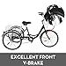 Happybuy Adult Tricycle Single Speed Wheel Size Cruise Bike 26 in Adjustable Trike with Bell Brake System Cruiser Bicycles Large Size Basket for Recreation (Black 26 1Speed)thumb 3