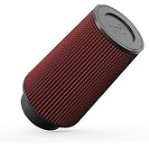 K&amp;N High-Flow Original Lifetime Universal Clamp-On Air Filter: High Performance, Premium, Washable: Flange Diameter: 4 In, Filter Height: 9 In, Flange Length: 1.75 In, Shape: Round Tapered, RE-0870