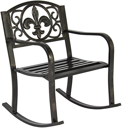New Patio Metal Rocking Chair Porch Seat Deck Outdoor Backyard Glider Rocker