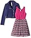 Beautees Girls' 2 Piece Moto Jacket Over Dress