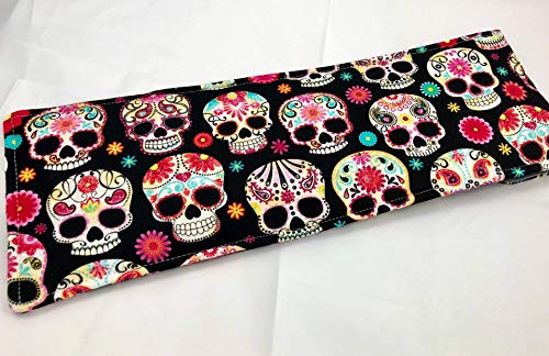 Curling Iron Holder Cover or Flat Iron Case - Sugar Skulls Flower - Thumbnail 5