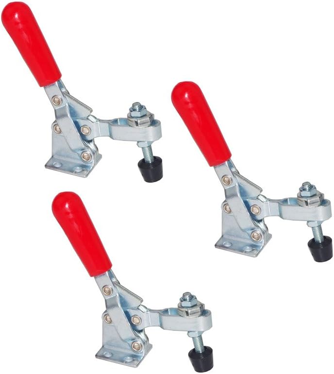 Haobase 3pcs 102B 180Kg 397 Lbs U Shape Bar Red Handgrip Vertical Toggle Clamp