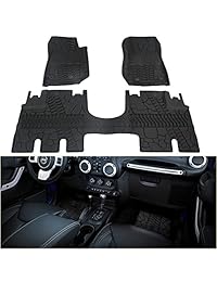 winunite delantero y trasero negro Slush alfombrillas para 2014   2018 Jeep Wrangler JK 4 puerta Unlimited todo tipo de clima de protección TPE piso moqueta Liner Set para Jeep Wrangler JK   no para 2 puerta & JL modelo