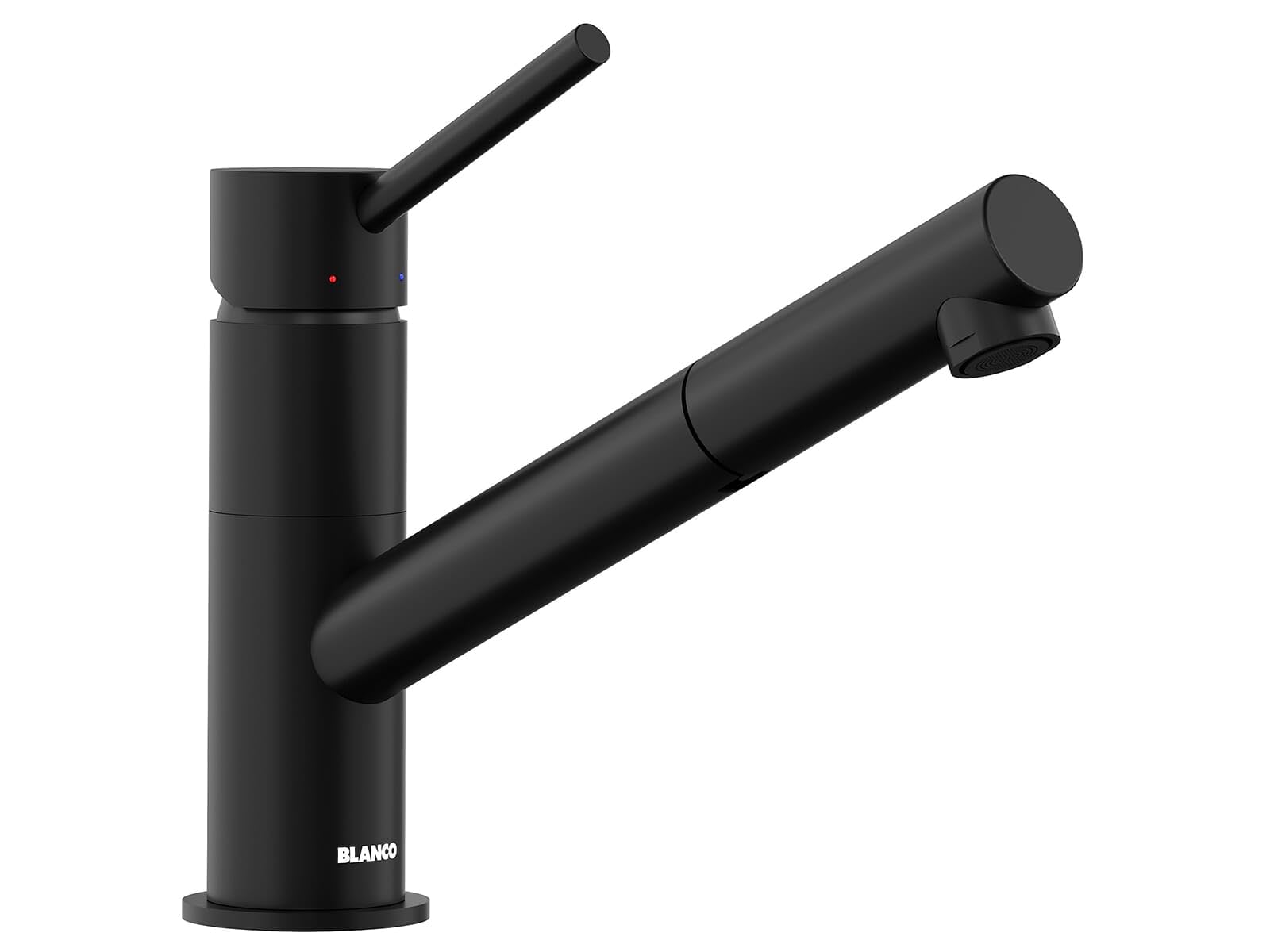 BLANCO Kano-S | Kitchen Mixer tap in Black matt | High-Pressure | with Pull-Out Hose | Non-Return Valve | Ceramic Cartridge | Assured Water Quality & Water-Saving | [5.5x24.6x19.1 cm]