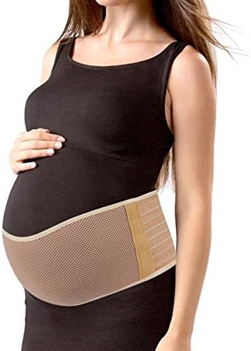 Maternity Belt - Breathable Abdominal Binder, Back and Pelvic Support, Comfortable Belly Band for Pregnancy, Postpartum Belly Wrap, One Size, Beige