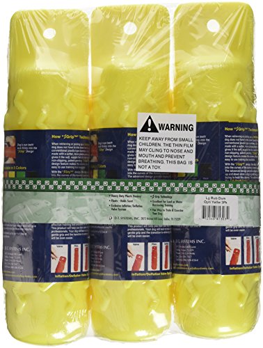 D.T. Systems Soft-Mouth Trainer Large 3-Inch by 12-Inch Plastic Dog Training Dummy, Opti Yellow, 3-Pack