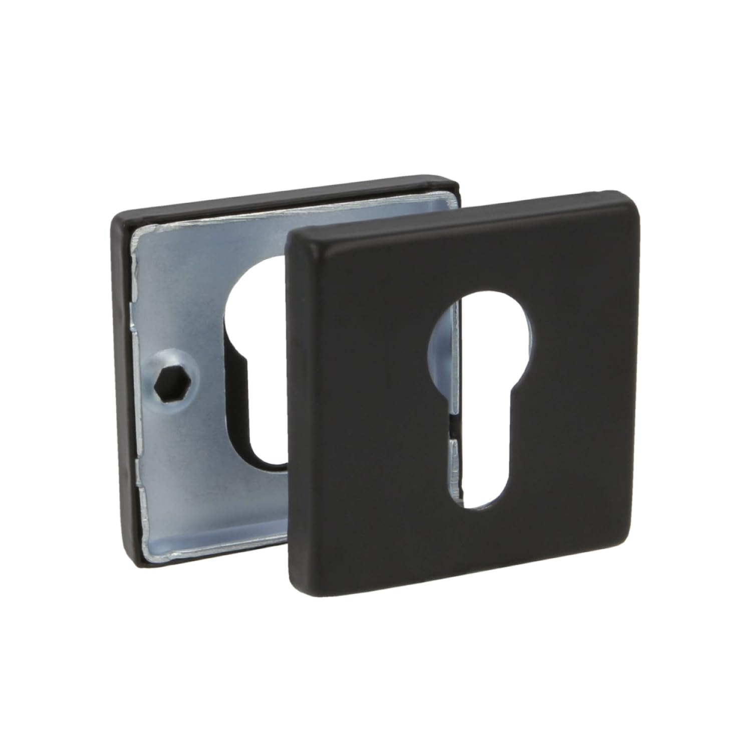 Amig - Key for Square Rosette Handles Mod. 5RX 54 x 54 mm Lock Trim for Europrofile Cylinder Black Stainless Steel