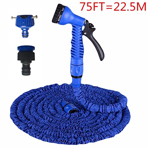 75ft Strongest Expanding Garden Hose,Flexible Expandable Hose Pipe,with 7 Function Spray Nozzle- Blue