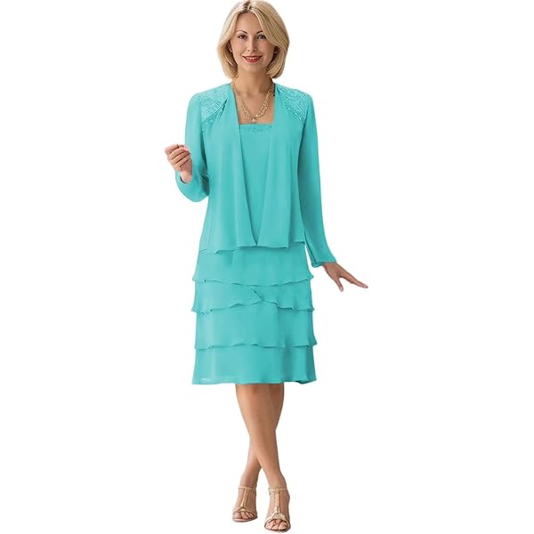 Amazon.com: RGKEIO Mother of The Bride Dresses for Wedding with Jacket Tea  Length Chiffon 2 Piece Grandmother of The Groom Dresses Baby Blue :  Clothing, Shoes & Jewelry