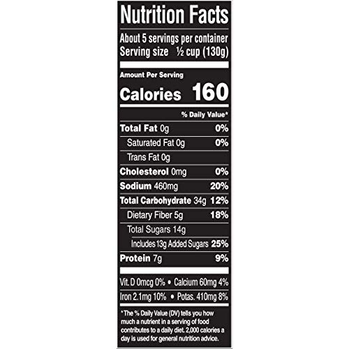 BUSH’S CANNED BOURBON AND BROWN SUGAR GRILLIN’ BEANS, PLANT-BASED PROTEIN, GOOD SOURCE OF FIBER, VEGETARIAN, FAT FREE, GLUTEN FREE, 22 OZ