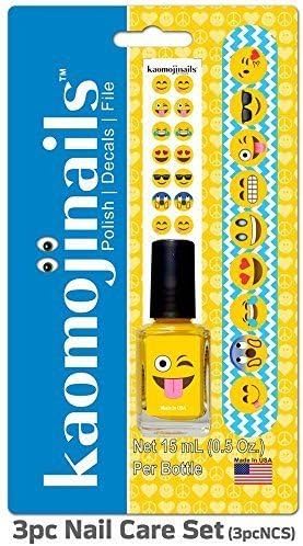Kaomojinails Assorted 3 Pack - Nail Polish, Nail Decals & Nail File