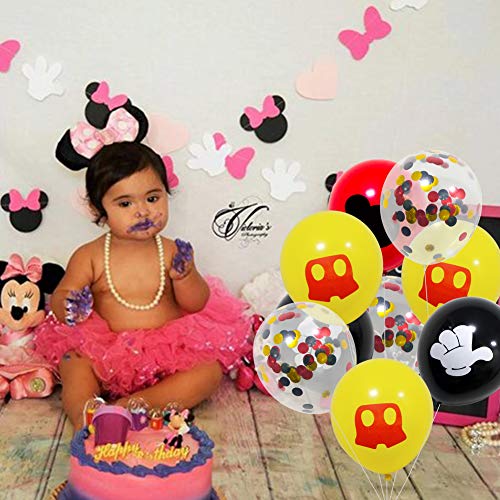 4 Mickey+Balloons+Yellow+Confetti+Supplies