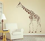 ColorfulHall 60*100cm Brown Animal Wild Zoo Giraffe Left Direction Wall Decal Sticker Living Room Stickers Vinyl Removable