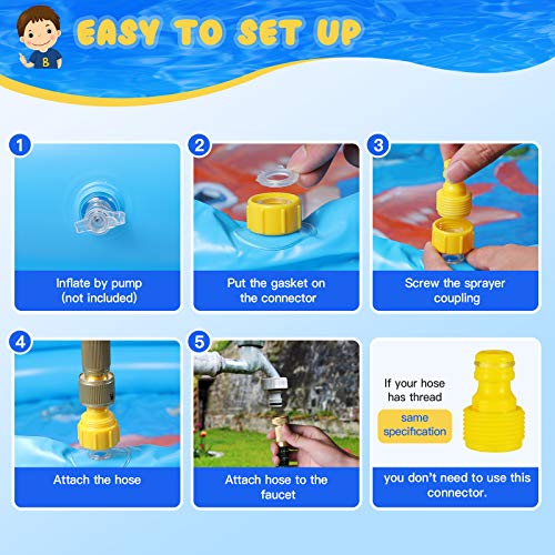 Pimpimsky Sprinkler for Kids Inflatable Splash Pad, Upgraded 59\'\' Sprinkler Play Mat Summer Outdoor Water Toys Thickened Durable Wading Swimming Pool, Water Sprinklers Activities Gift for Boy Girl