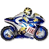 Toyland® 65cm (26") Blue Moto Racing Motorbike Shaped Foil Balloon - Children's Party Decorations
