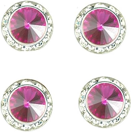 Horse jewelry magnetic contestant show number pins fuschia swarovski crystal set of 4
