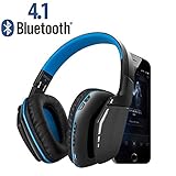Wireless Gaming Headset, Weton V4.1 Bluetooth Overhead Headphones Built-in Microphone Noise Cancelling Headset for All iOS&Android Smartphones Computers(Blue)