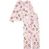 Disney girls 2-piece Loose-fit Pajama Set, Princess Pajamas, Soft & Cute for Kids
